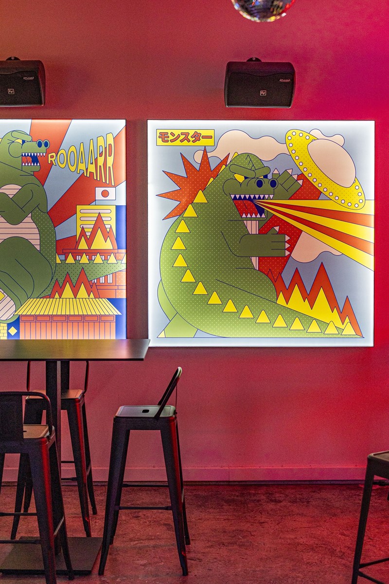 Άποψη του εσωτερικού στο μπαρ Μαραντόνα στην Αργυρούπολη