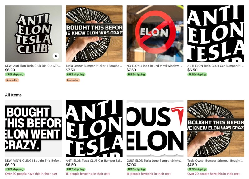 Αυτοκόλλητα κατά του Elon Musk