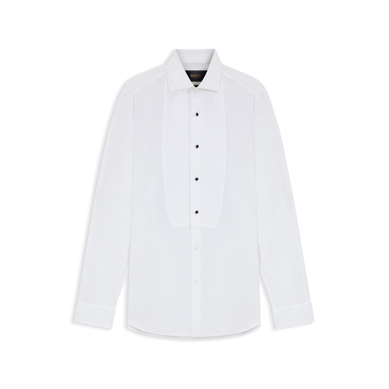 Στενό πουκάμισο από ιταλικό βαμβακερή ποπλίνα