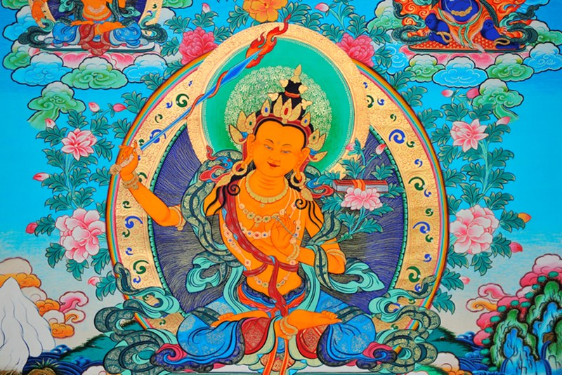 TIBETAN THANGKA OF MANJUSRI