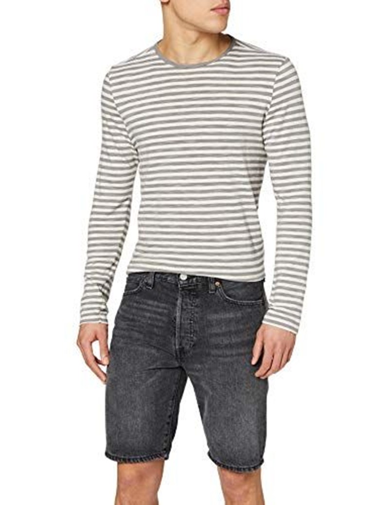 MAN WITH DENIM SHORTS