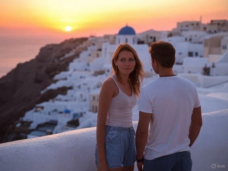 τουρίστες σε ελληνικό νησί