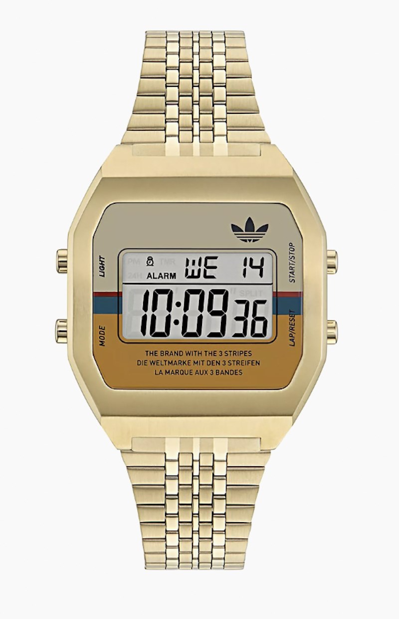 Adidas Originals Digital Two IP Yellow Gold-Played Stainless Steel Bracelet Watch