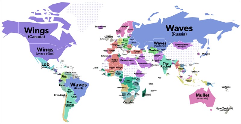 EACH COUNTRY'S FAVOURITE HAIR STYLE