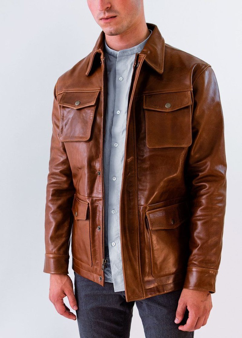 ΔΕΡΜΑΤΙΝΟ ΤΖΑΚΕΤ ΜΠΟΥΦΑΝ