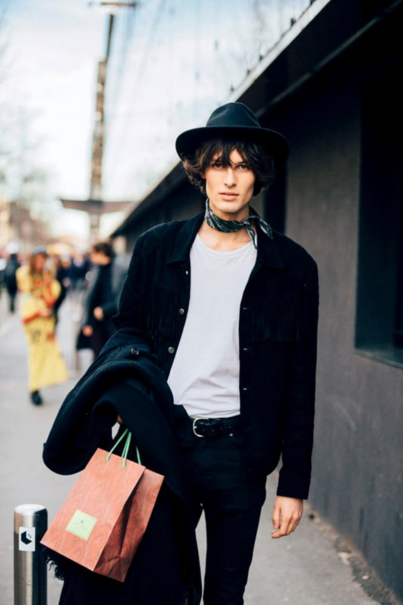 MAN WITH ETRO SHOPPING BAG