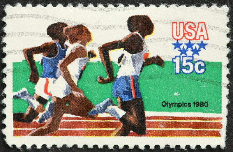 STAMP WITH WOMEN OLYMPIC RUNNERS