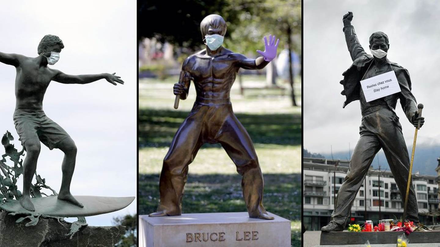 Διάσημα αγάλματα με μάσκα, οι φωτογραφίες