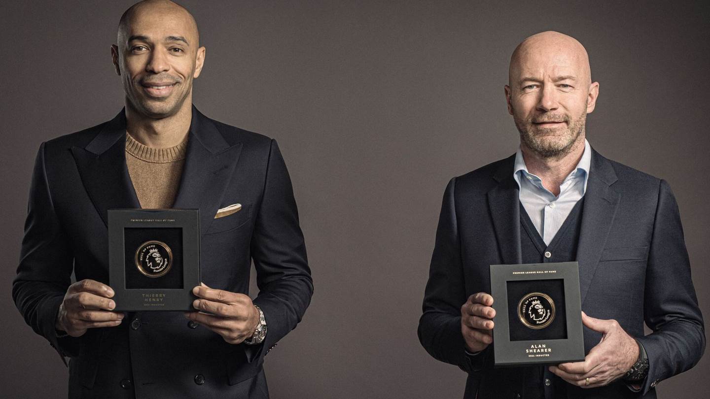 Ο Thierry Henry και ο Alan Shearer στο Hall of Fame της Premier League