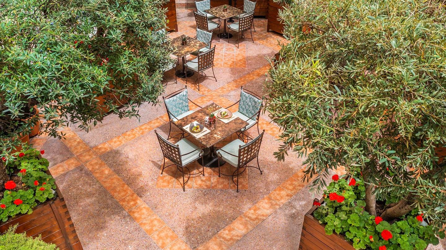 Ένας μυστικός κήπος στο αίθριο του Alexander’s Lounge