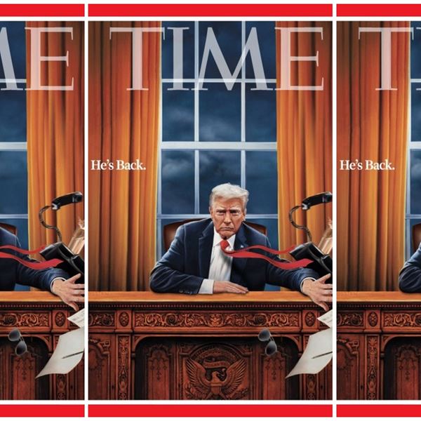 Στο νέο εξώφυλλο του Time, ο Trump πετάει τα πράγματα του Biden από το Οβάλ Γραφείο