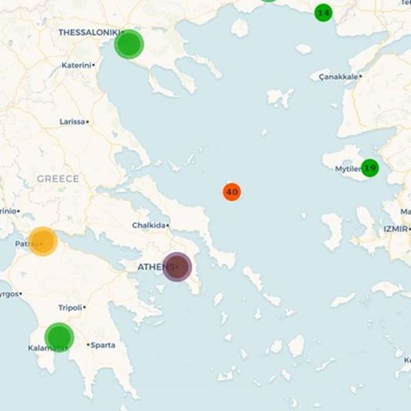 H ποιότητα του αέρα ανά περιοχή σύμφωνα με το Αστεροσκοπείο Αθηνών