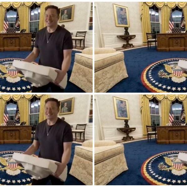 Ο Elon Musk πανηγύρισε τη νίκη Trump με έναν νιπτήρα στον Λευκό Οίκο